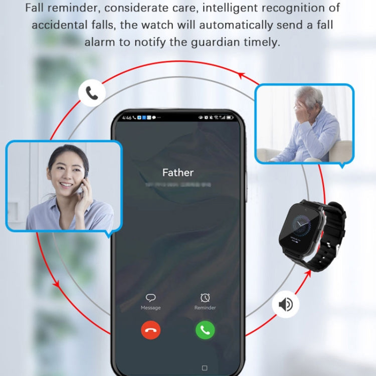 RF-V52-A 1.85 inch Screen GPS Smart Tracker WatchBand Support SOS Call / Health Monitoring For Asia / Europe / Africa / Australia(Black) by buy2fix