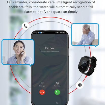 RF-V52-A 1.85 inch Screen GPS Smart Tracker WatchBand Support SOS Call / Health Monitoring For Asia / Europe / Africa / Australia(Black) by buy2fix