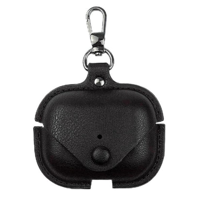 For AirPods Pro 3 Business Leather Earphone Protective Case with Hook(Black) - For AirPods Pro 3 by buy2fix | Online Shopping UK | buy2fix