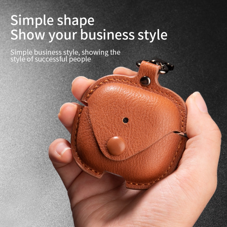 For AirPods Pro 3 Business Leather Earphone Protective Case with Hook(Black) - For AirPods Pro 3 by buy2fix | Online Shopping UK | buy2fix