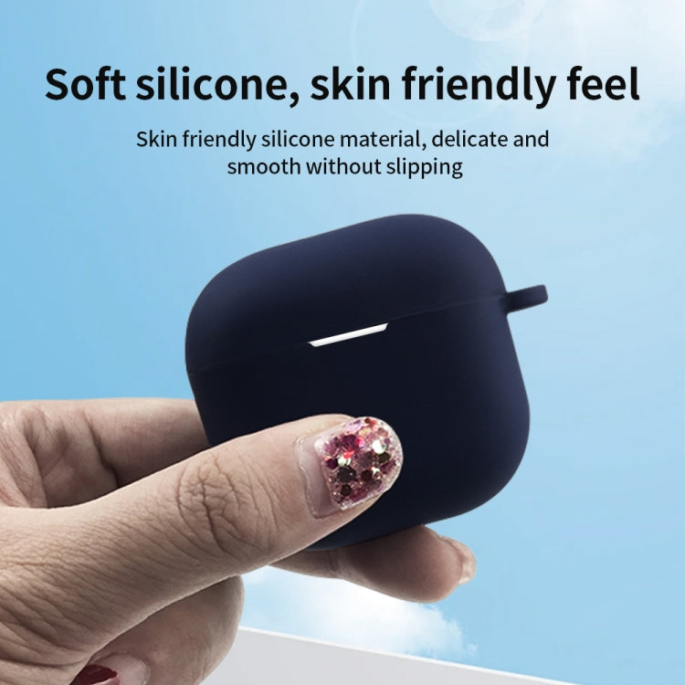 For AirPods 4 Silicone Earphone Protective Case with Hook(Black) by buy2fix