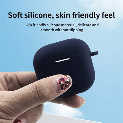 For AirPods 4 Silicone Earphone Protective Case with Hook(Black) by buy2fix