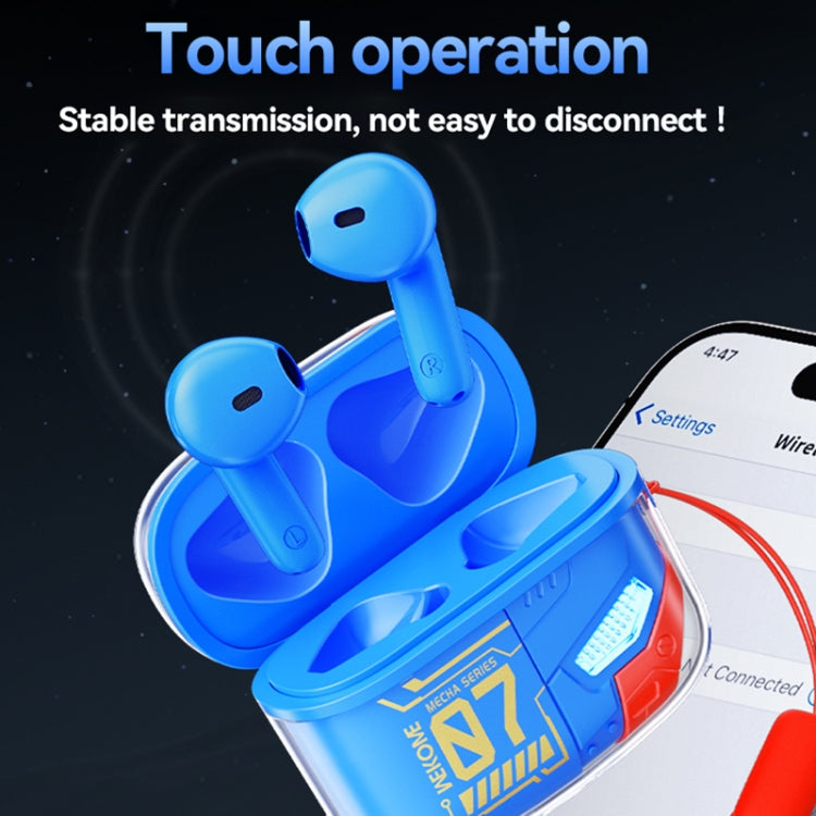 WEKOME WS-07 Armor ENC Noise Reduction Wireless Bluetooth Earphone(Blue) - TWS Earphone by WK | Online Shopping UK | buy2fix