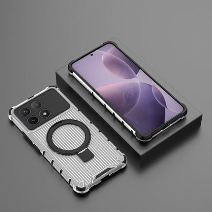 For Redmi K70 5G Grating Holder Shockproof Phone Case(Transparent) - Xiaomi Cases by buy2fix | Online Shopping UK | buy2fix