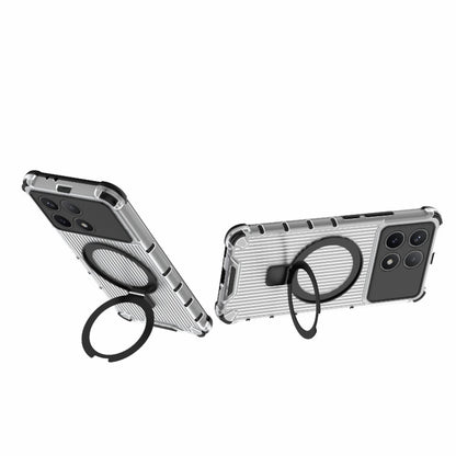 For Redmi K70 5G Grating Holder Shockproof Phone Case(Transparent) - Xiaomi Cases by buy2fix | Online Shopping UK | buy2fix