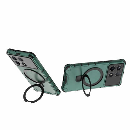 For Redmi K70 5G Grating Holder Shockproof Phone Case(Green) - Xiaomi Cases by buy2fix | Online Shopping UK | buy2fix