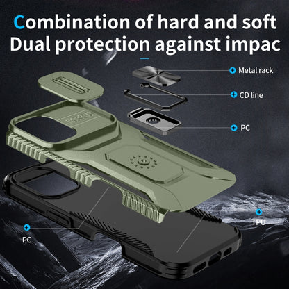 For iPhone 16 Plus Sliding Camshield Holder Phone Case(Alpine Green) - iPhone 16 Plus Cases by buy2fix | Online Shopping UK | buy2fix