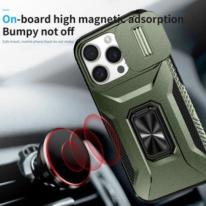 For iPhone 16 Pro Max Sliding Camshield Holder Phone Case(Alpine Green) by buy2fix