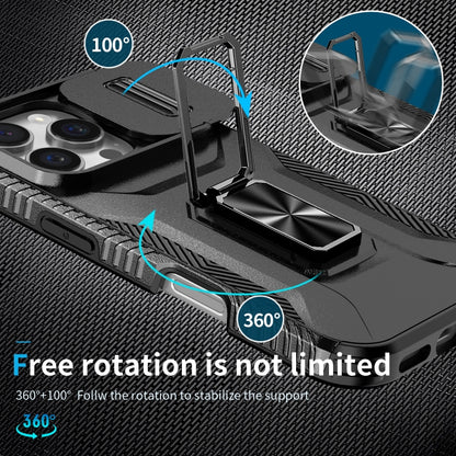 For iPhone 16 Pro Max Sliding Camshield Holder Phone Case(Black) by buy2fix