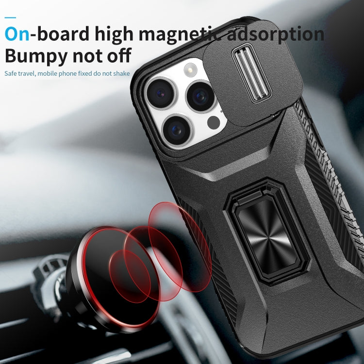For iPhone 16 Pro Max Sliding Camshield Holder Phone Case(Black) by buy2fix