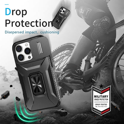 For iPhone 16 Pro Max Sliding Camshield Holder Phone Case(Black) by buy2fix
