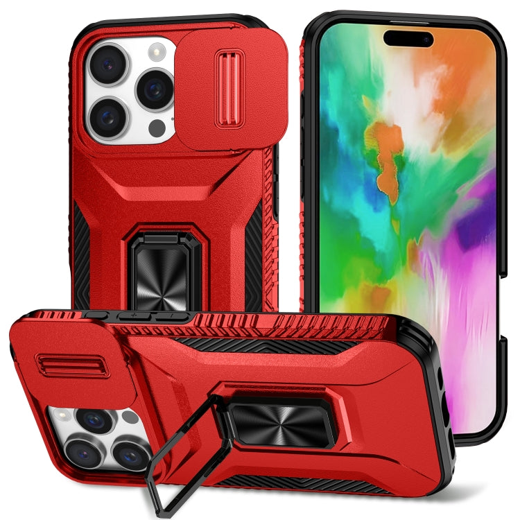 For iPhone 16 Pro Max Sliding Camshield Holder Phone Case(Red) by buy2fix
