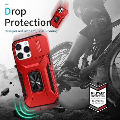 For iPhone 16 Pro Max Sliding Camshield Holder Phone Case(Red) by buy2fix