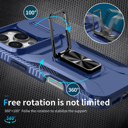 For iPhone 16 Pro Max Sliding Camshield Holder Phone Case(Blue) by buy2fix