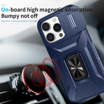 For iPhone 16 Pro Max Sliding Camshield Holder Phone Case(Blue) by buy2fix