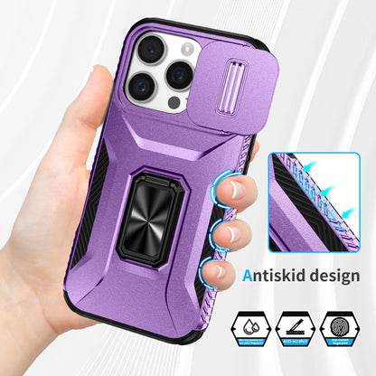 For iPhone 16 Pro Max Sliding Camshield Holder Phone Case(Purple) by buy2fix