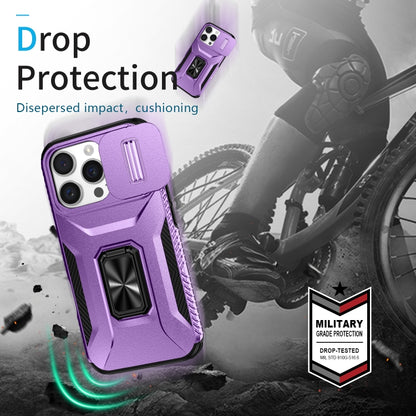 For iPhone 16 Pro Max Sliding Camshield Holder Phone Case(Purple) by buy2fix