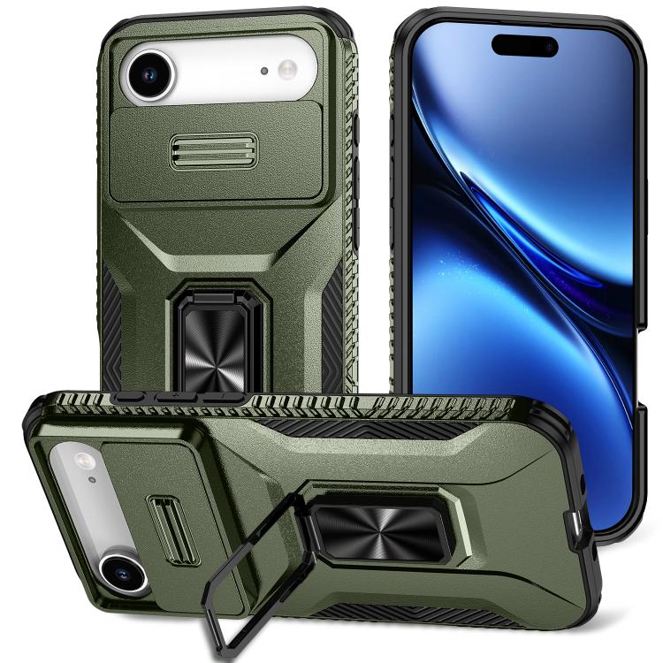 For iPhone Air Sliding Camshield Holder Phone Case(Alpine Green) - iPhone Air Cases by buy2fix | Online Shopping UK | buy2fix