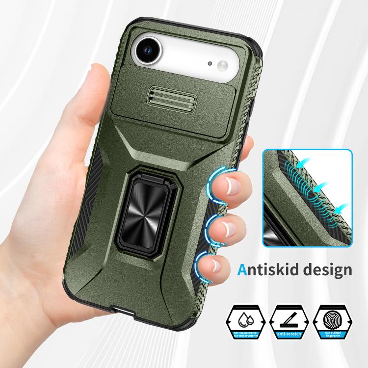 For iPhone Air Sliding Camshield Holder Phone Case(Alpine Green) - iPhone Air Cases by buy2fix | Online Shopping UK | buy2fix
