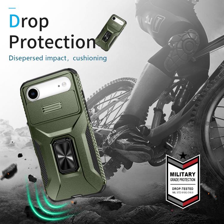 For iPhone Air Sliding Camshield Holder Phone Case(Alpine Green) - iPhone Air Cases by buy2fix | Online Shopping UK | buy2fix