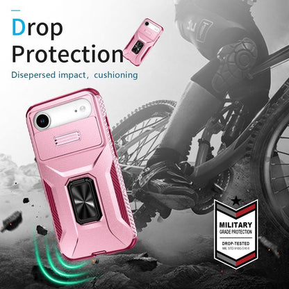 For iPhone Air Sliding Camshield Holder Phone Case(Pink + Rose Red) - iPhone Air Cases by buy2fix | Online Shopping UK | buy2fix