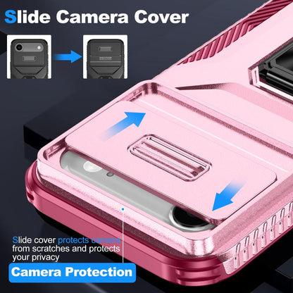 For iPhone Air Sliding Camshield Holder Phone Case(Pink + Rose Red) - iPhone Air Cases by buy2fix | Online Shopping UK | buy2fix