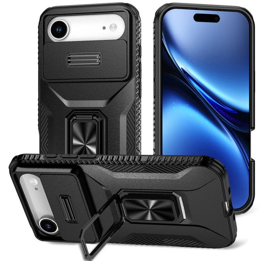 For iPhone Air Sliding Camshield Holder Phone Case(Black) - iPhone Air Cases by buy2fix | Online Shopping UK | buy2fix