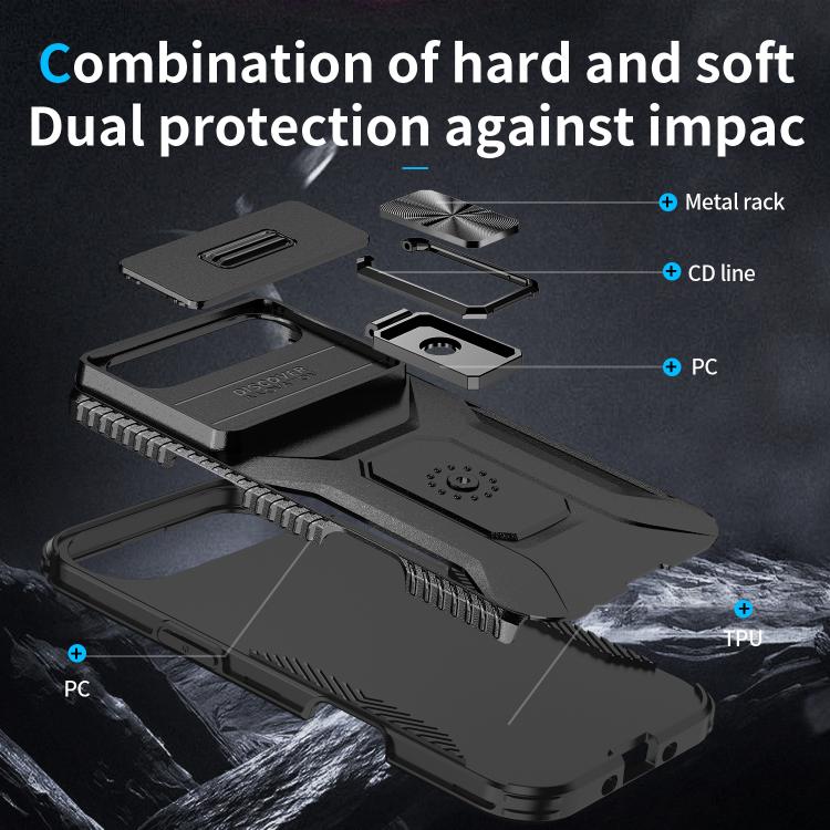 For iPhone Air Sliding Camshield Holder Phone Case(Black) - iPhone Air Cases by buy2fix | Online Shopping UK | buy2fix