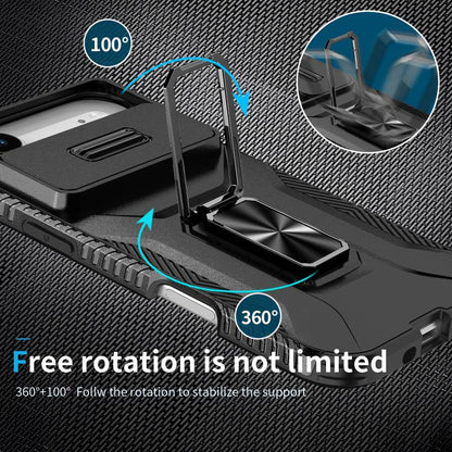 For iPhone Air Sliding Camshield Holder Phone Case(Black) - iPhone Air Cases by buy2fix | Online Shopping UK | buy2fix