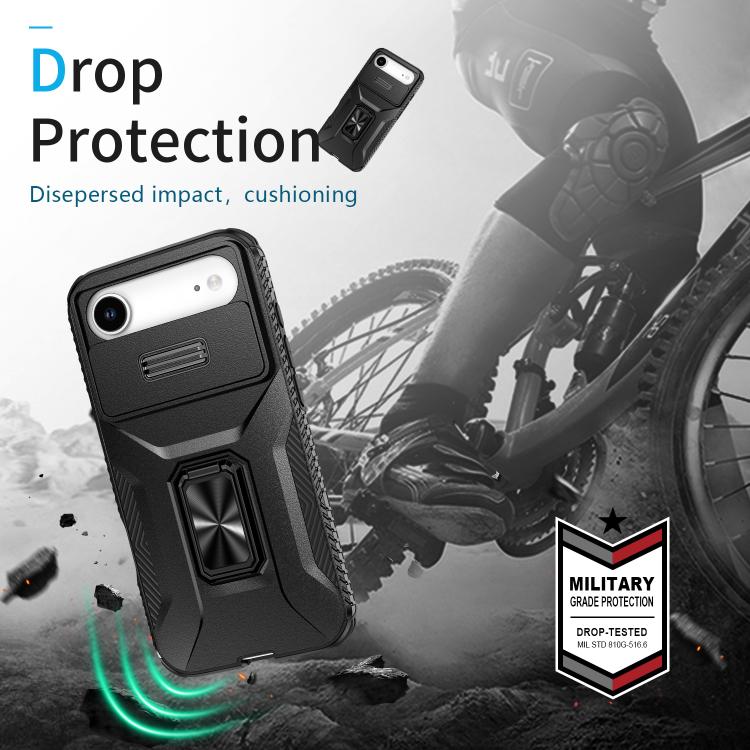 For iPhone Air Sliding Camshield Holder Phone Case(Black) - iPhone Air Cases by buy2fix | Online Shopping UK | buy2fix