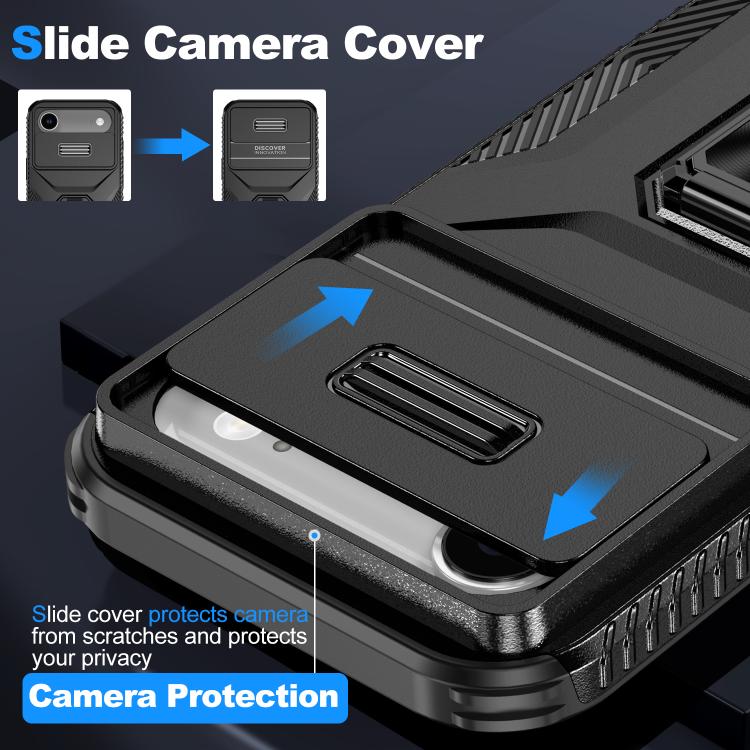 For iPhone Air Sliding Camshield Holder Phone Case(Black) - iPhone Air Cases by buy2fix | Online Shopping UK | buy2fix