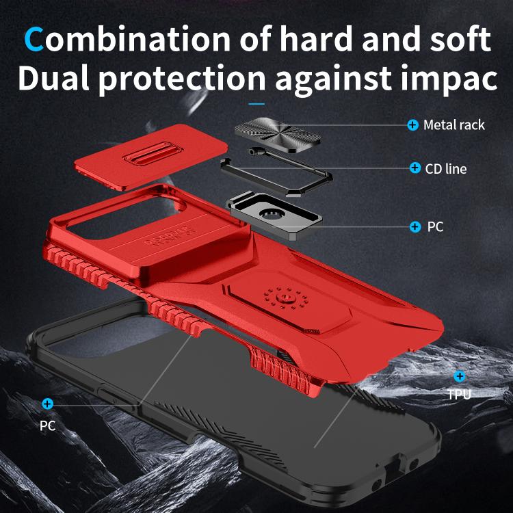 For iPhone Air Sliding Camshield Holder Phone Case(Red) - iPhone Air Cases by buy2fix | Online Shopping UK | buy2fix