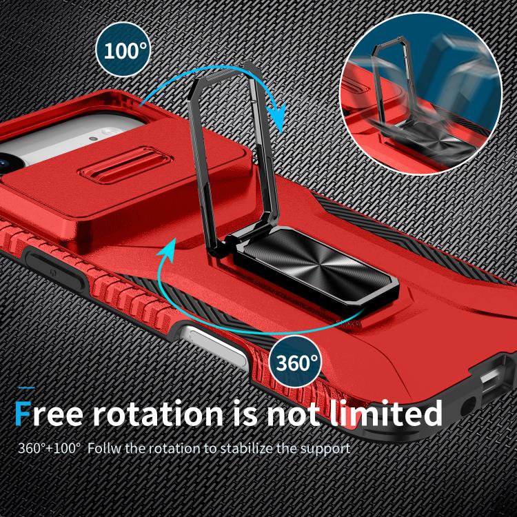 For iPhone Air Sliding Camshield Holder Phone Case(Red) - iPhone Air Cases by buy2fix | Online Shopping UK | buy2fix