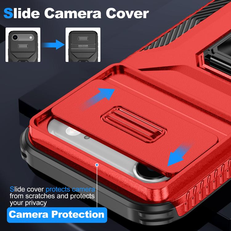For iPhone Air Sliding Camshield Holder Phone Case(Red) - iPhone Air Cases by buy2fix | Online Shopping UK | buy2fix