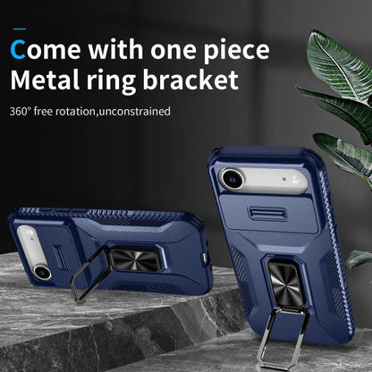 For iPhone Air Sliding Camshield Holder Phone Case(Blue) - iPhone Air Cases by buy2fix | Online Shopping UK | buy2fix