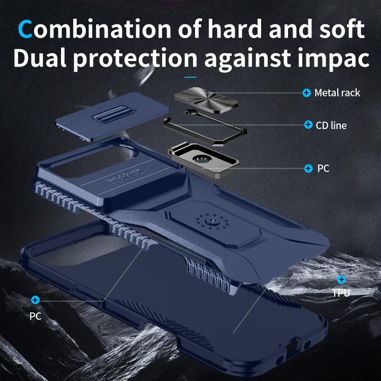 For iPhone Air Sliding Camshield Holder Phone Case(Blue) - iPhone Air Cases by buy2fix | Online Shopping UK | buy2fix