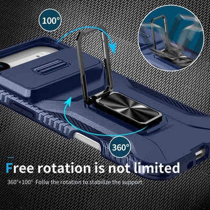 For iPhone Air Sliding Camshield Holder Phone Case(Blue) - iPhone Air Cases by buy2fix | Online Shopping UK | buy2fix