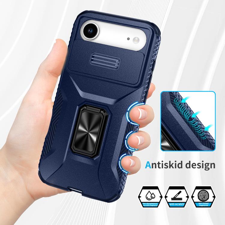For iPhone Air Sliding Camshield Holder Phone Case(Blue) - iPhone Air Cases by buy2fix | Online Shopping UK | buy2fix