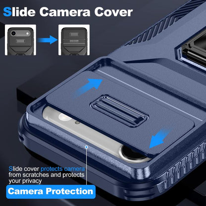 For iPhone Air Sliding Camshield Holder Phone Case(Blue) - iPhone Air Cases by buy2fix | Online Shopping UK | buy2fix
