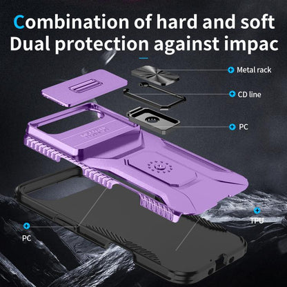 For iPhone Air Sliding Camshield Holder Phone Case(Purple) - iPhone Air Cases by buy2fix | Online Shopping UK | buy2fix