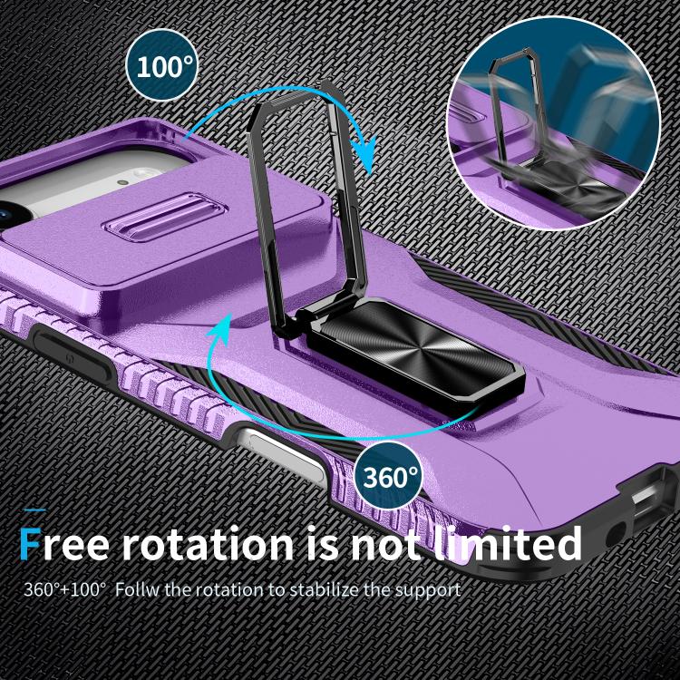 For iPhone Air Sliding Camshield Holder Phone Case(Purple) - iPhone Air Cases by buy2fix | Online Shopping UK | buy2fix