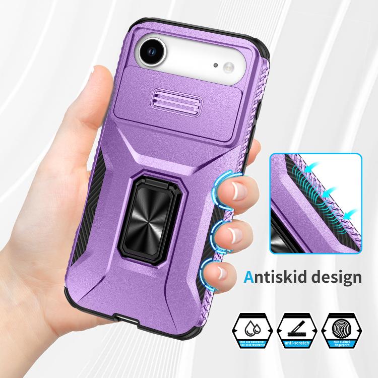 For iPhone Air Sliding Camshield Holder Phone Case(Purple) - iPhone Air Cases by buy2fix | Online Shopping UK | buy2fix
