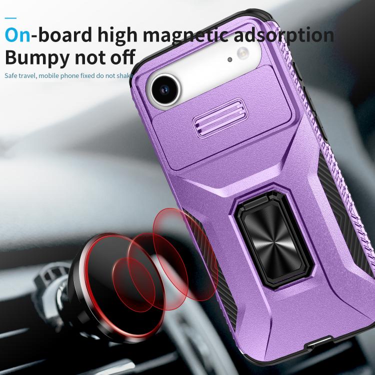 For iPhone Air Sliding Camshield Holder Phone Case(Purple) - iPhone Air Cases by buy2fix | Online Shopping UK | buy2fix