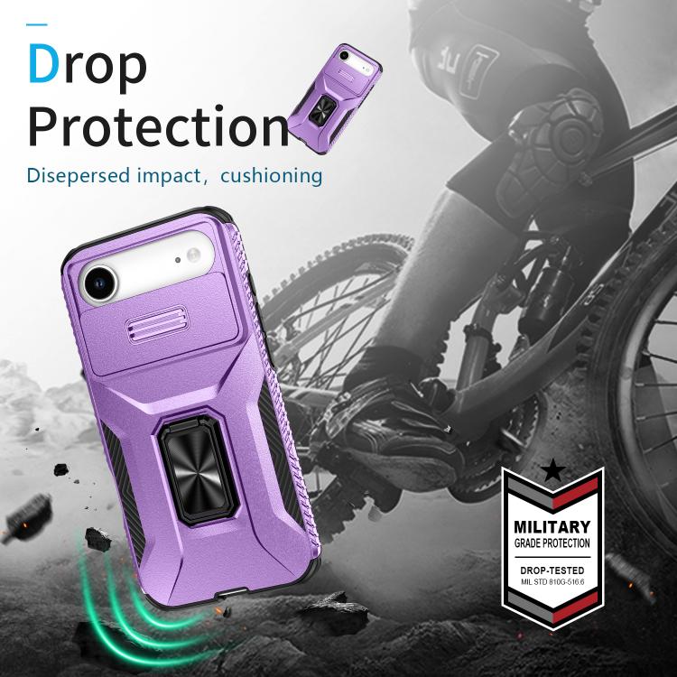 For iPhone Air Sliding Camshield Holder Phone Case(Purple) - iPhone Air Cases by buy2fix | Online Shopping UK | buy2fix