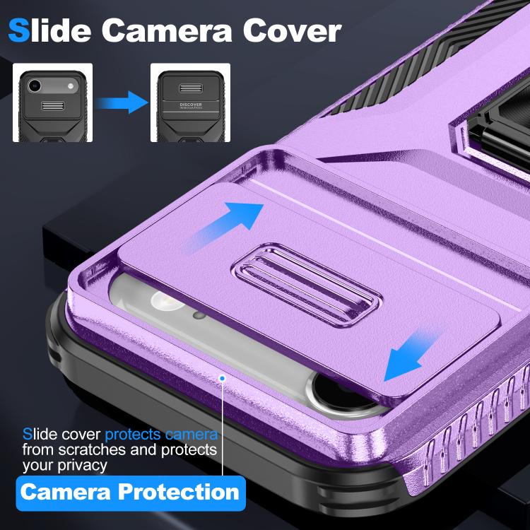 For iPhone Air Sliding Camshield Holder Phone Case(Purple) - iPhone Air Cases by buy2fix | Online Shopping UK | buy2fix