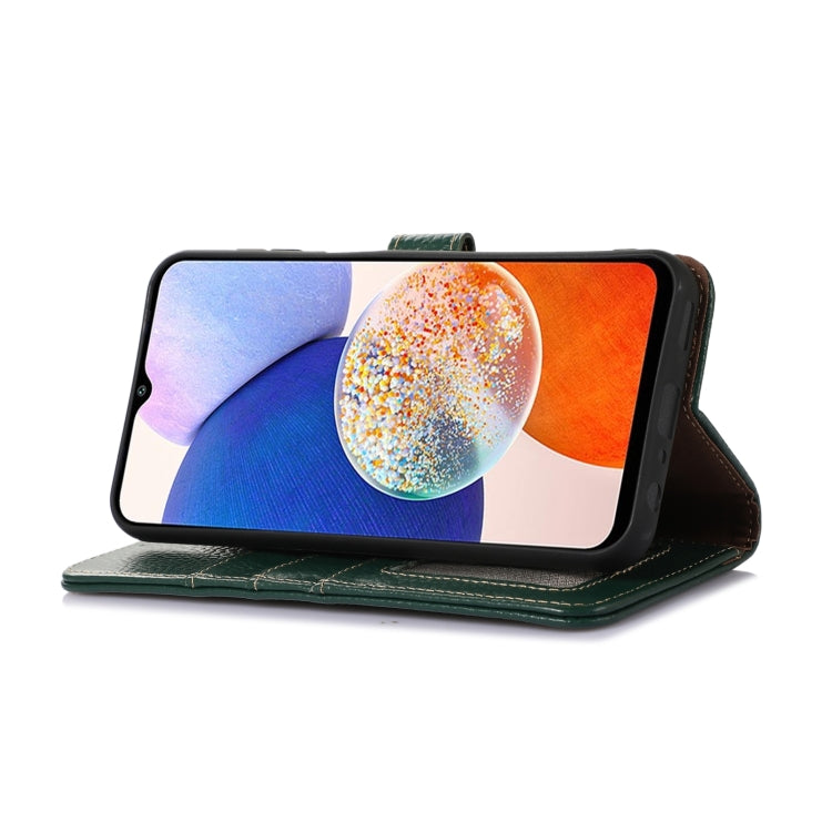 For Motorola Edge 50 Genuine Leather Litchi Texture RFID Leather Phone Case(Green) - Motorola Cases by buy2fix | Online Shopping UK | buy2fix