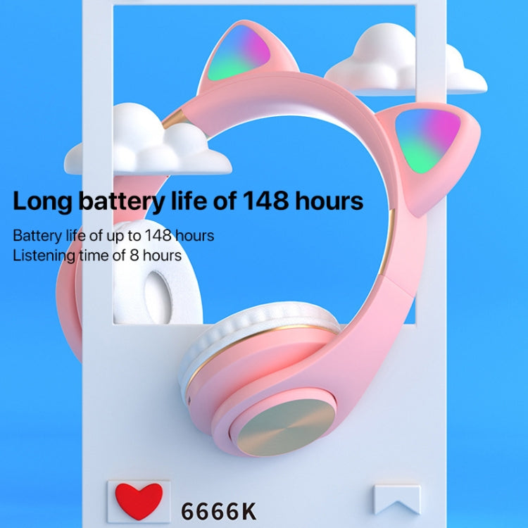 Cat Ears Bluetooth Wireless Headphones Gaming Headset with Light(Pink) - Headset & Headphone by buy2fix | Online Shopping UK | buy2fix