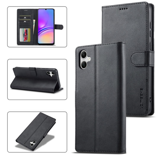 For Samsung Galaxy A06 4G LC.IMEEKE Calf Texture Leather Phone Case(Black)