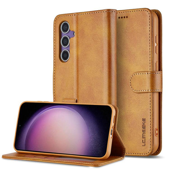 For Samsung Galaxy A56 5G LC.IMEEKE Calf Texture Leather Phone Case(Brown)