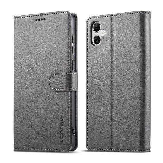 For Samsung Galaxy A07 4G LC.IMEEKE Calf Texture Leather Phone Case(Grey)